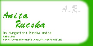 anita rucska business card